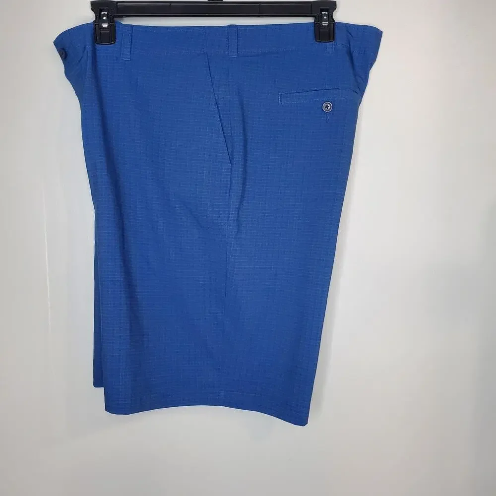 Jack Nicklaus Mens Size 40 Blue Weave Print Stretch Tech Golf Chino Shorts